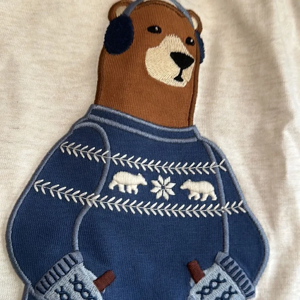 Gymboree | Boys Embroidered Bear Raglan Top - Bear Hugs - H/T Vanilla | 8